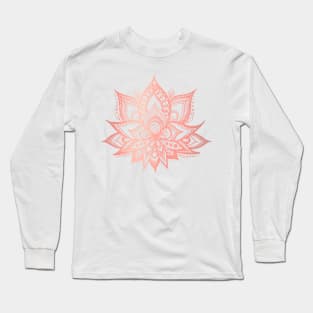 Rose Gold Pink Lotus Long Sleeve T-Shirt